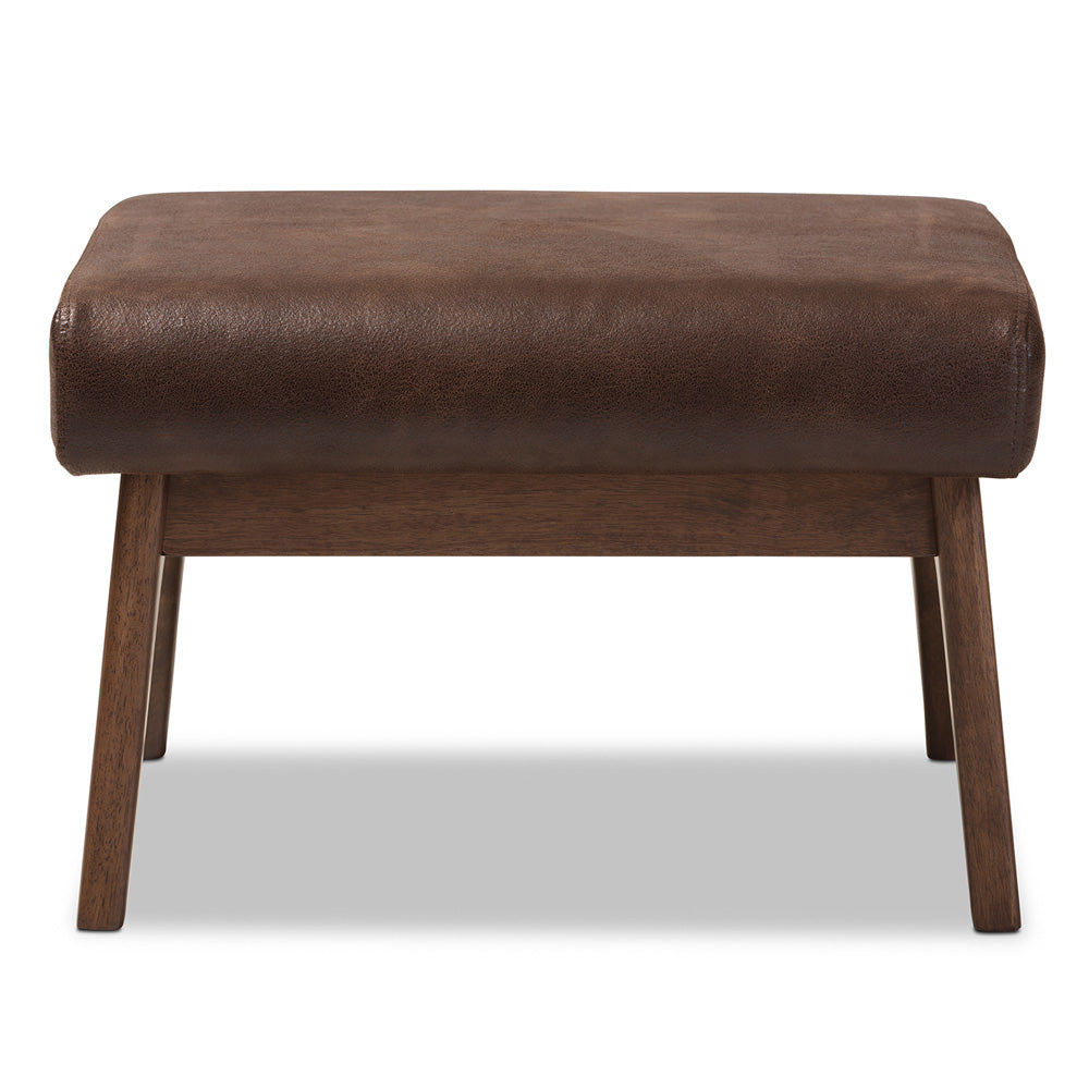 Baxton Studio - Bianca Ottoman in Dark Brown/"Walnut" Brown - Bianca-Dark Brown/Walnut Brown-Otto view 2