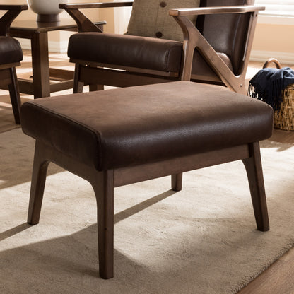 Baxton Studio - Bianca Ottoman in Dark Brown/"Walnut" Brown - Bianca-Dark Brown/Walnut Brown-Otto view 4
