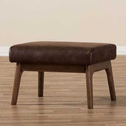 Baxton Studio - Bianca Ottoman in Dark Brown/"Walnut" Brown - Bianca-Dark Brown/Walnut Brown-Otto view 5