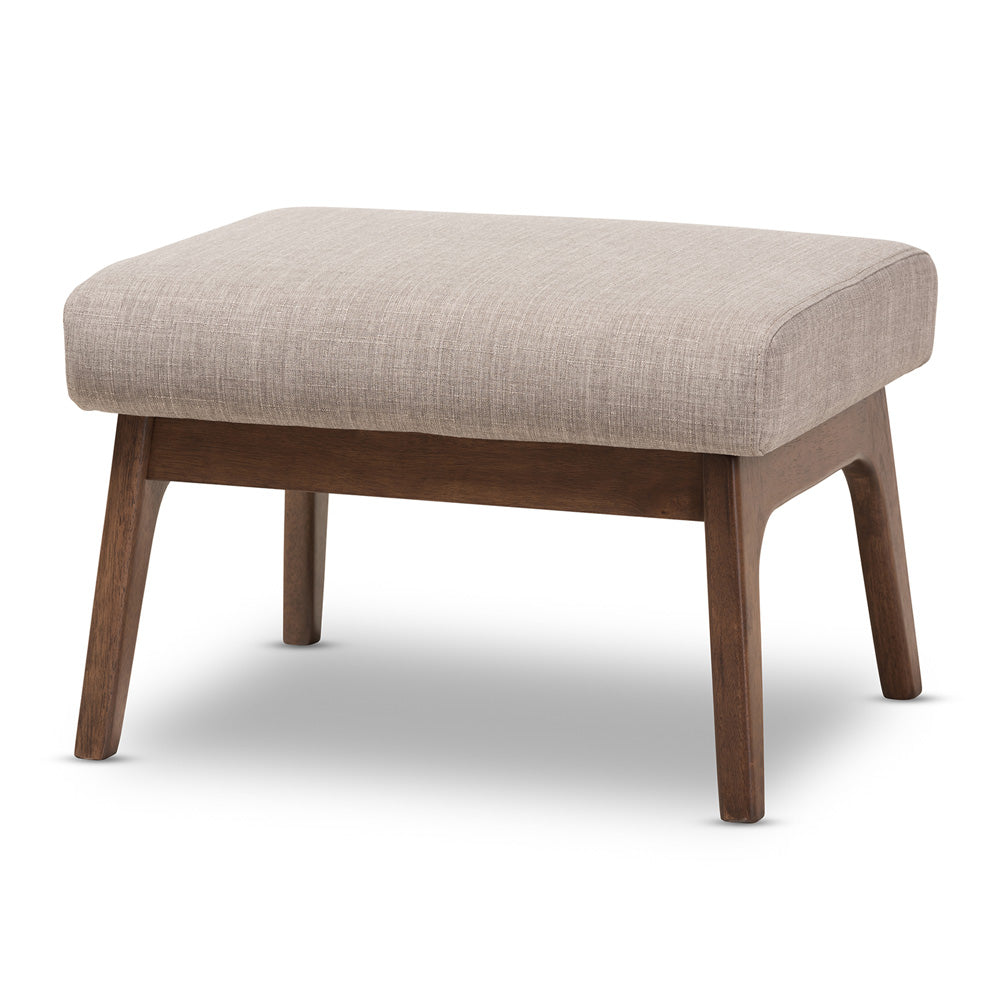 Baxton Studio - Bianca Ottoman in Light Grey/"Walnut" Brown - Bianca-Light Grey/Walnut Brown-Otto view 1