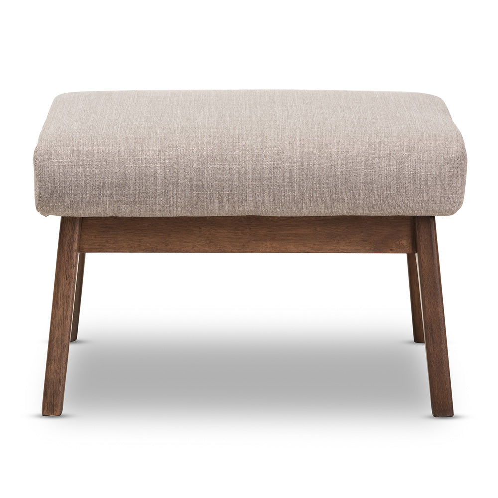 Baxton Studio - Bianca Ottoman in Light Grey/"Walnut" Brown - Bianca-Light Grey/Walnut Brown-Otto view 2