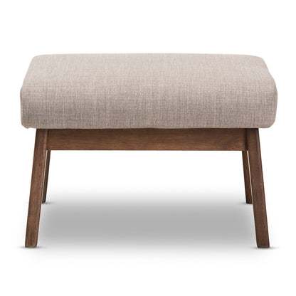 Baxton Studio - Bianca Ottoman in Light Grey/"Walnut" Brown - Bianca-Light Grey/Walnut Brown-Otto view 2