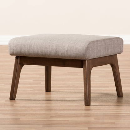 Baxton Studio - Bianca Ottoman in Light Grey/"Walnut" Brown - Bianca-Light Grey/Walnut Brown-Otto view 5