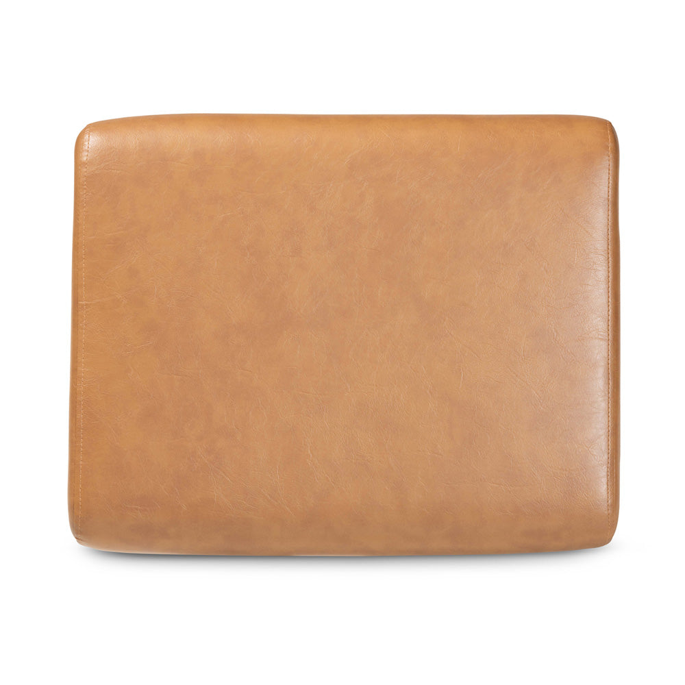 Baxton Studio - Bianca Ottoman in Tan/Walnut Brown - Bianca-Tan/Walnut Brown-Otto view 4
