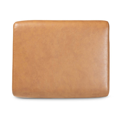 Baxton Studio - Bianca Ottoman in Tan/Walnut Brown - Bianca-Tan/Walnut Brown-Otto view 4