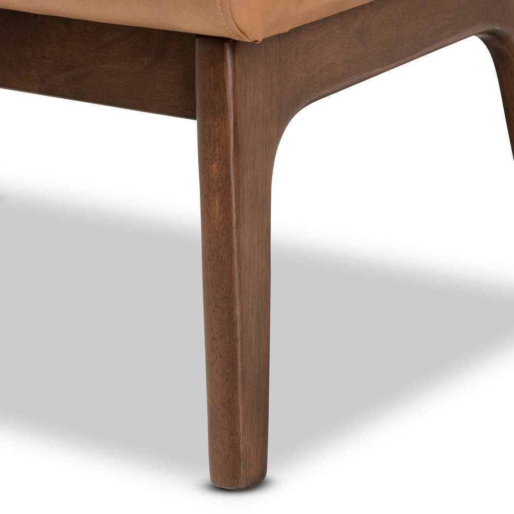 Baxton Studio - Bianca Ottoman in Tan/Walnut Brown - Bianca-Tan/Walnut Brown-Otto view 6