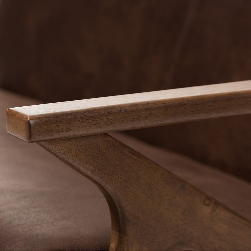 Baxton Studio - Bianca Sofa Set in Dark Brown/"Walnut" Brown - Bianca-Dark Brown/Walnut Brown-4PC-Set view 2