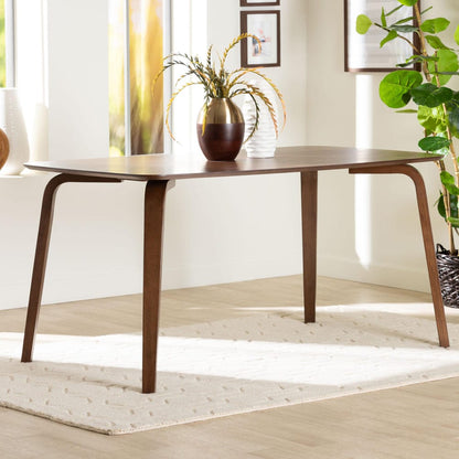 Baxton Studio - Billie Dining Table in Walnut Brown - Billie-Walnut-Rectangle-DT view 6