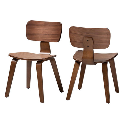 Baxton Studio - Billie Set of 2 Dining Chairs in Walnut Brown - Billie-Walnut-DC view 1
