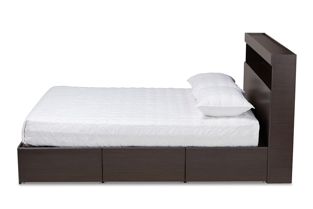 Baxton Studio - Blaine Queen Size Bed - SEBED1302026-Modi Wenge-Queen view 3