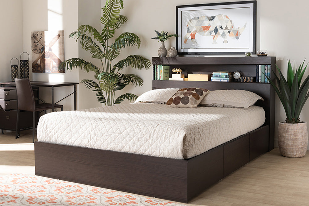 Baxton Studio - Blaine Queen Size Bed - SEBED1302026-Modi Wenge-Queen view 5
