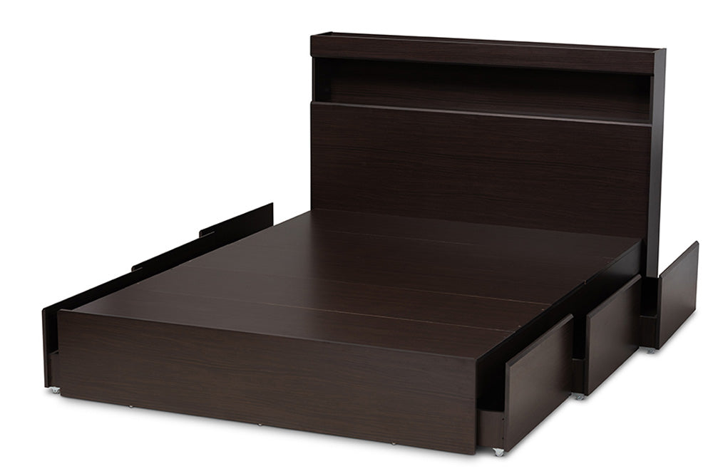 Baxton Studio - Blaine Queen Size Bed - SEBED1302026-Modi Wenge-Queen view 6