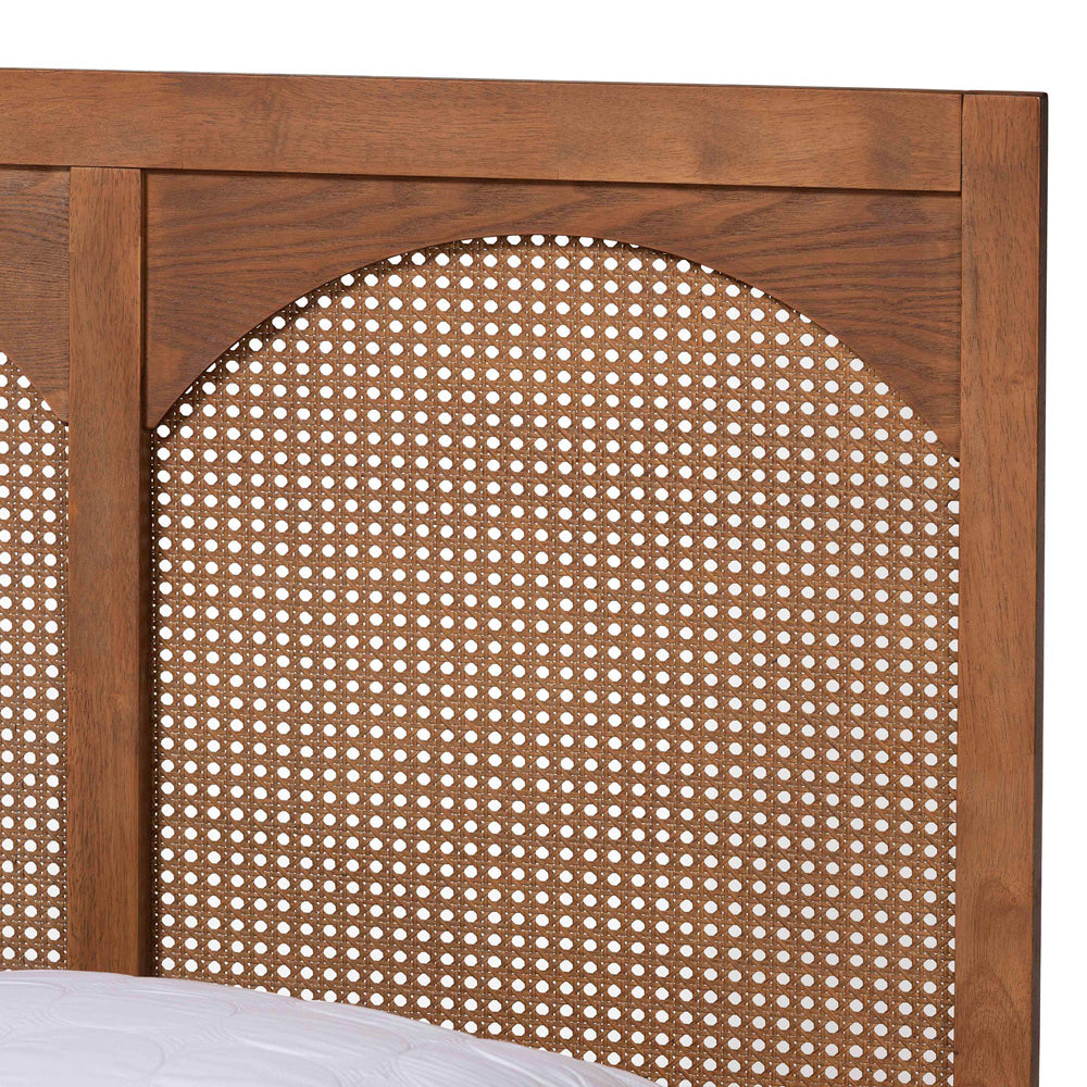 Baxton Studio - Blossom King Size Bed in Ash Walnut - MG0084-Ash Walnut Rattan-King view 4