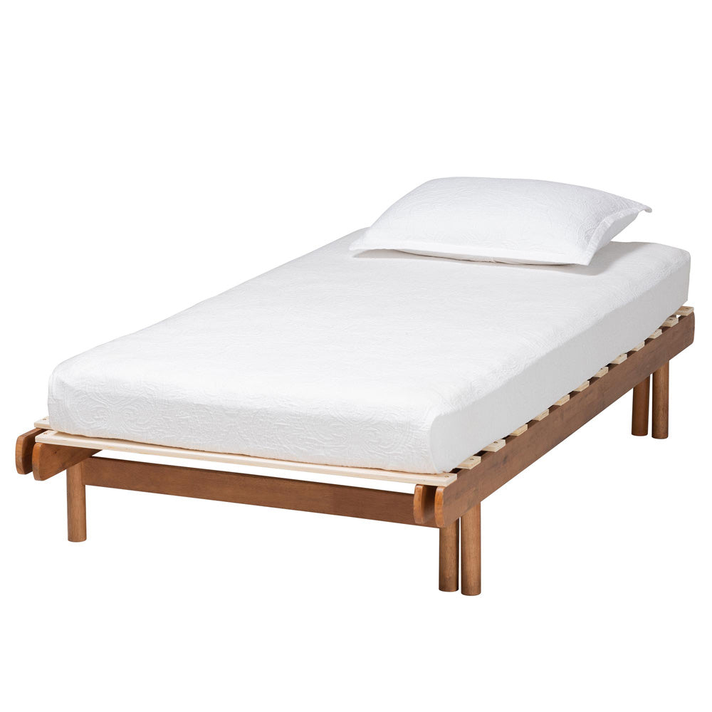 Baxton Studio - Bolivia Expandable Bed Frame in Walnut Brown - MG0036-2-Walnut-Extension Bed view 1
