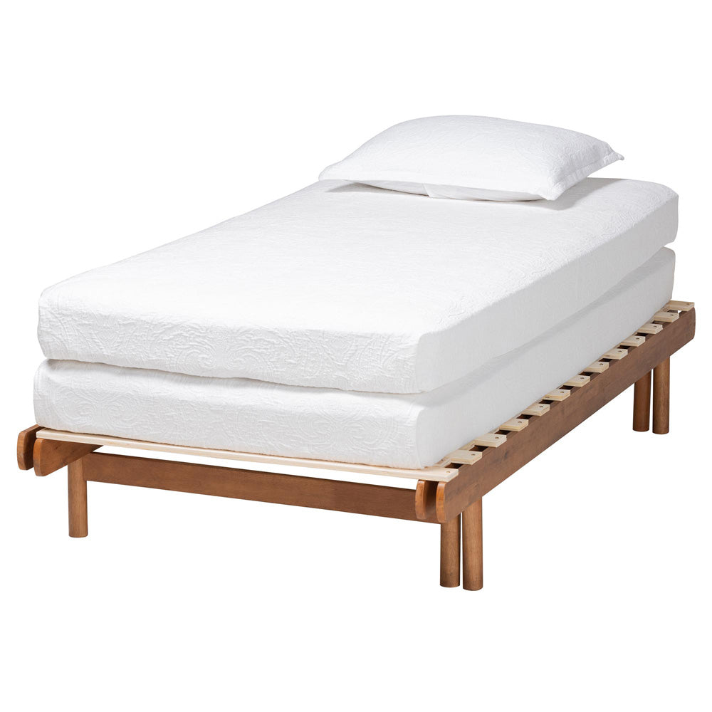Baxton Studio - Bolivia Expandable Bed Frame in Walnut Brown - MG0036-2-Walnut-Extension Bed view 2