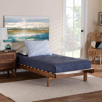 Baxton Studio - Bolivia Expandable Bed Frame in Walnut Brown - MG0036-2-Walnut-Extension Bed view 9