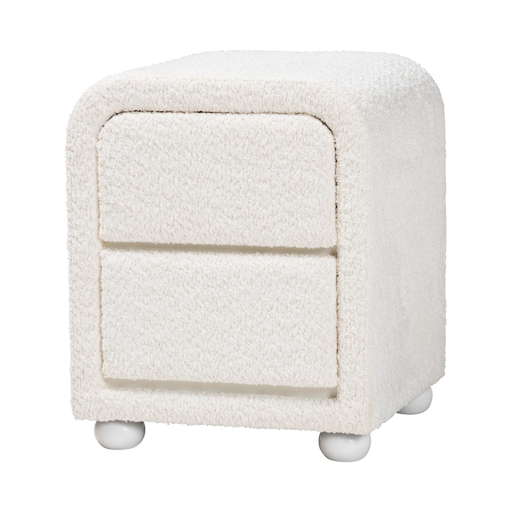 Baxton Studio - Bonilla Nightstand in White - BBT3220.11-White-NS view 1