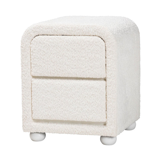 Baxton Studio - Bonilla Nightstand in White - BBT3220.11-White-NS view 1