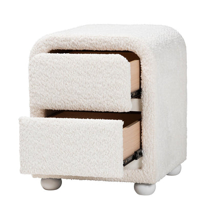 Baxton Studio - Bonilla Nightstand in White - BBT3220.11-White-NS view 2