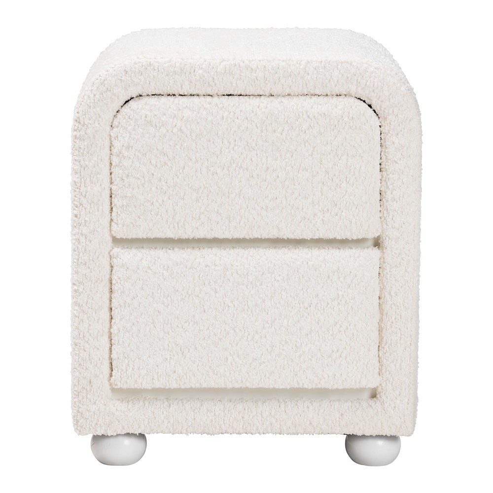 Baxton Studio - Bonilla Nightstand in White - BBT3220.11-White-NS view 3