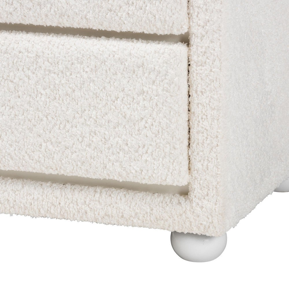 Baxton Studio - Bonilla Nightstand in White - BBT3220.11-White-NS view 5