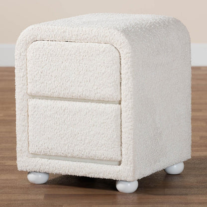 Baxton Studio - Bonilla Nightstand in White - BBT3220.11-White-NS view 8