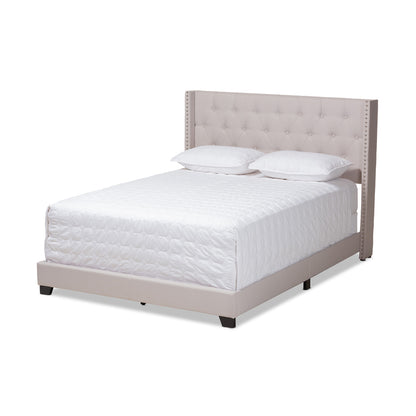 Baxton Studio - Brady King Size Bed in Beige - Brady-Beige-King view 1