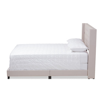 Baxton Studio - Brady King Size Bed in Beige - Brady-Beige-King view 2