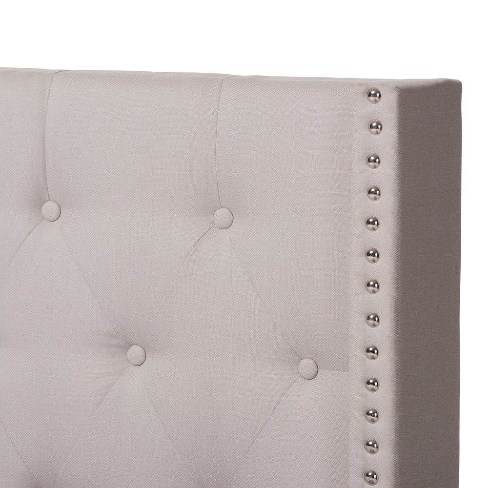 Baxton Studio - Brady King Size Bed in Beige - Brady-Beige-King view 4