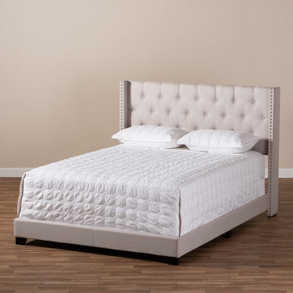 Baxton Studio - Brady King Size Bed in Beige - Brady-Beige-King view 7