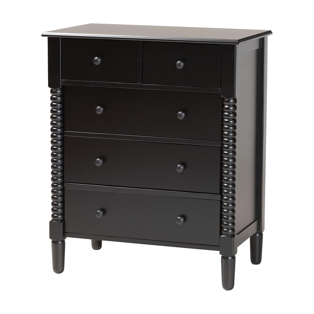 Baxton Studio - Braith Chest in Black - SW8000-88CH5D-Black-Chest view 1