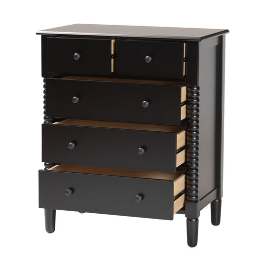 Baxton Studio - Braith Chest in Black - SW8000-88CH5D-Black-Chest view 2