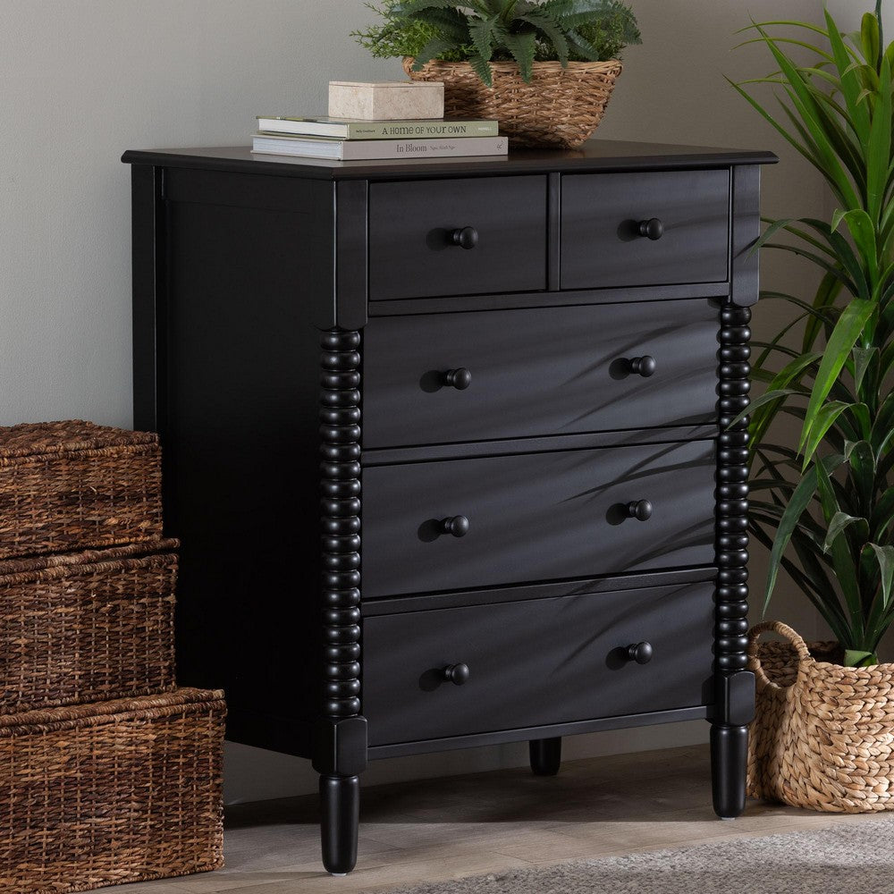 Baxton Studio - Braith Chest in Black - SW8000-88CH5D-Black-Chest view 8