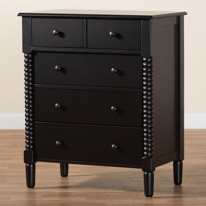 Baxton Studio - Braith Chest in Black - SW8000-88CH5D-Black-Chest view 9