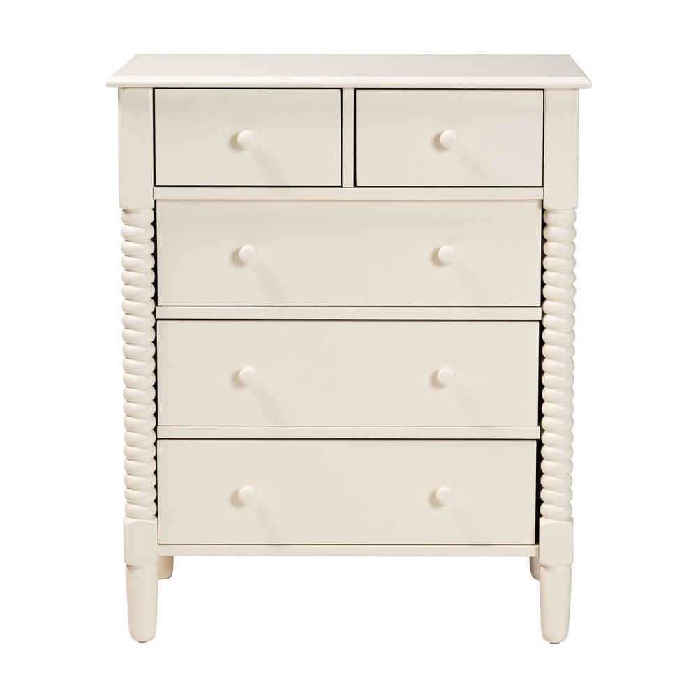 Baxton Studio - Braith Chest in Ivory - SW8000-88CH5D-Ivory-Chest view 3