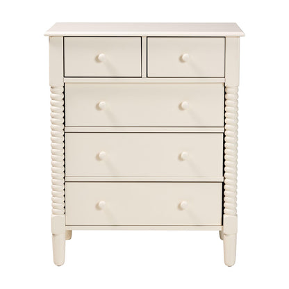Baxton Studio - Braith Chest in Ivory - SW8000-88CH5D-Ivory-Chest view 3