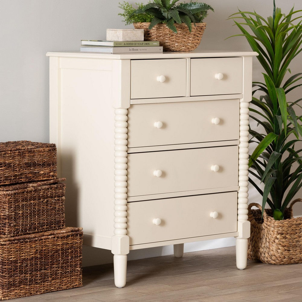 Baxton Studio - Braith Chest in Ivory - SW8000-88CH5D-Ivory-Chest view 8