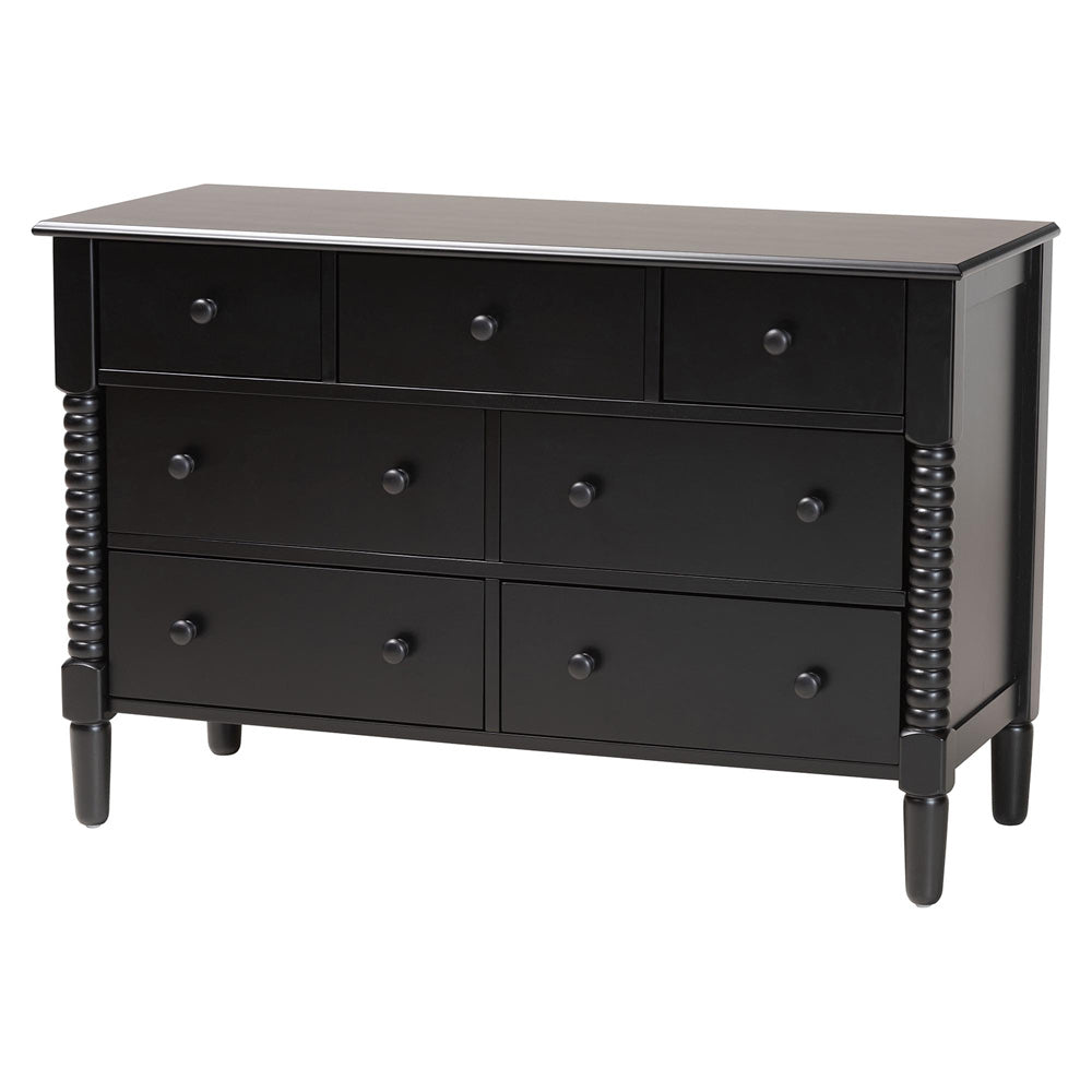 Baxton Studio - Braith Dresser in Black - SW8000-88D7D-Black-Dresser view 1