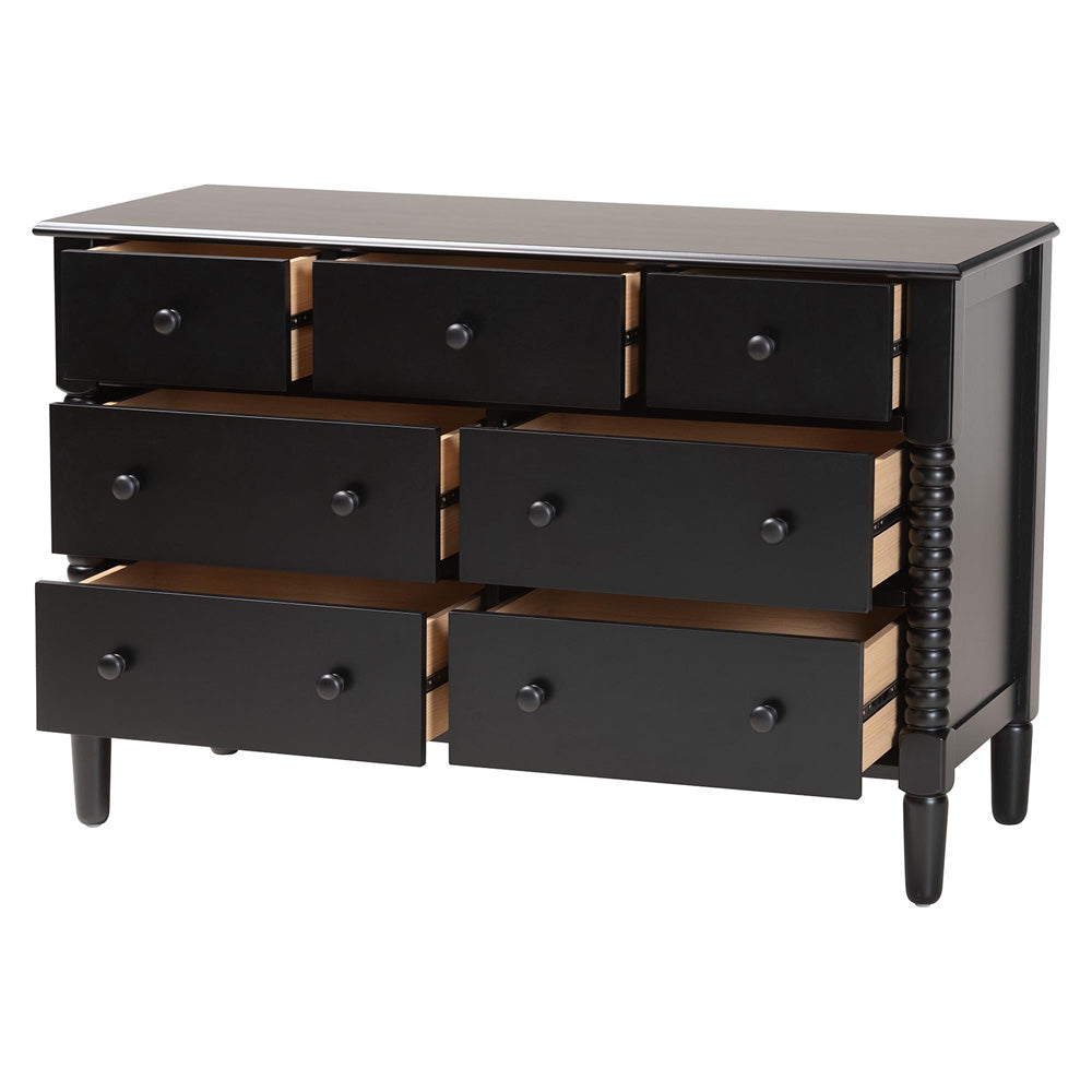 Baxton Studio - Braith Dresser in Black - SW8000-88D7D-Black-Dresser view 2