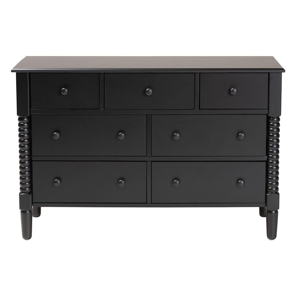 Baxton Studio - Braith Dresser in Black - SW8000-88D7D-Black-Dresser view 3