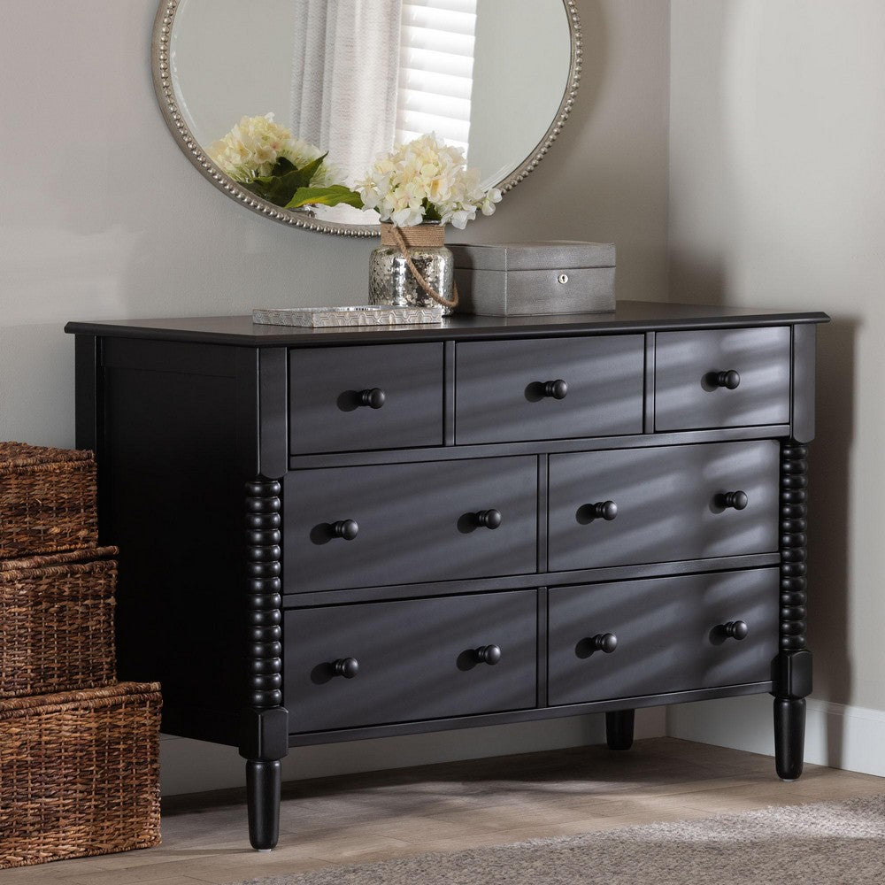 Baxton Studio - Braith Dresser in Black - SW8000-88D7D-Black-Dresser view 8