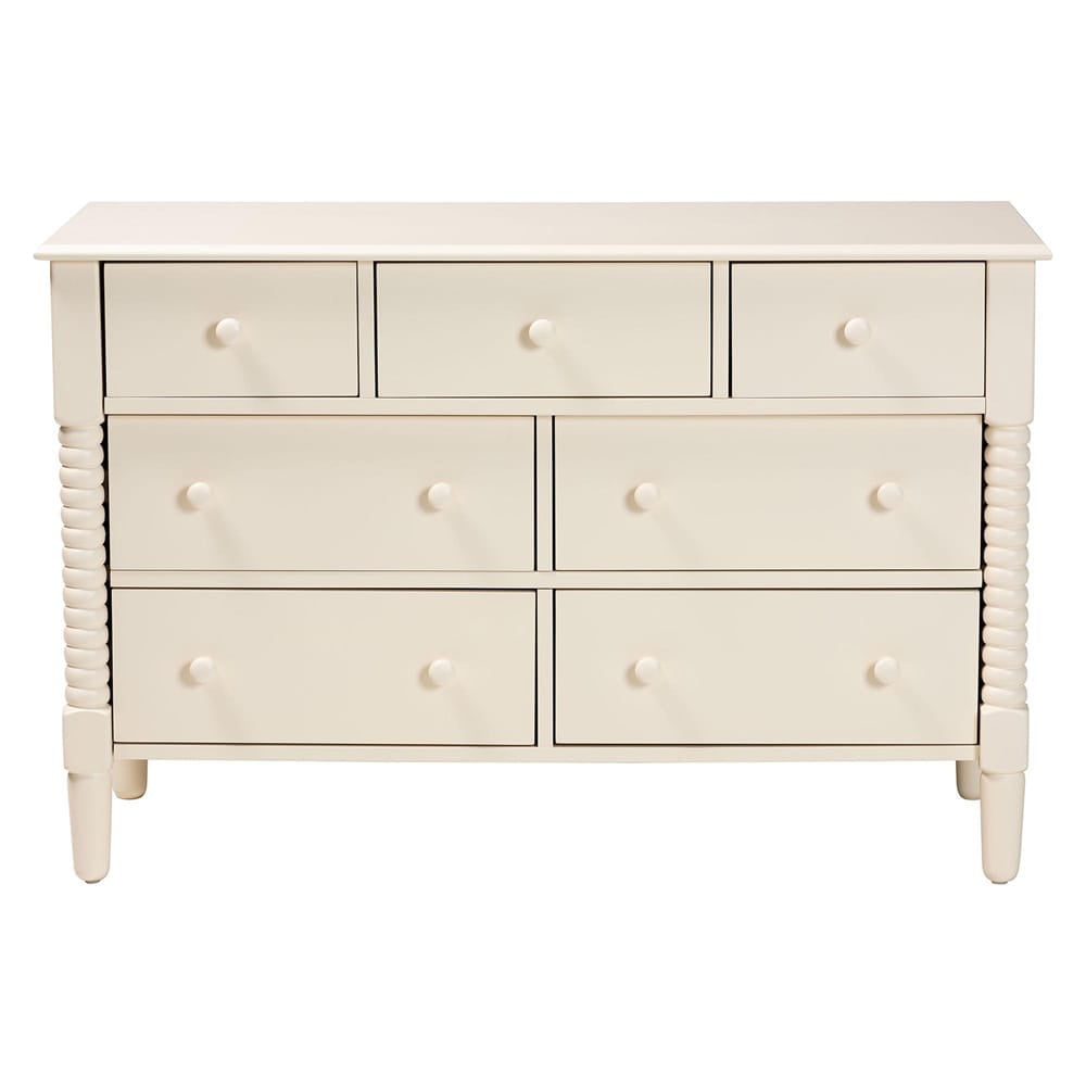 Baxton Studio - Braith Dresser in Ivory - SW8000-88D7D-Ivory-Dresser view 3