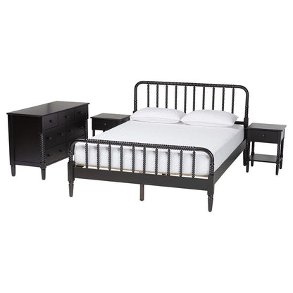 Baxton Studio - Braith King Bedroom Set in Black - Christina-Black-4PC King Bedroom Set view 1