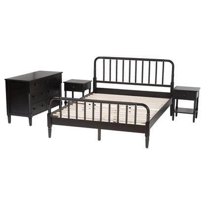 Baxton Studio - Braith King Bedroom Set in Black - Christina-Black-4PC King Bedroom Set view 2