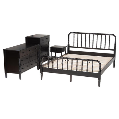 Baxton Studio - Braith King Bedroom Set in Black - SW8620-Black-4PC King Bedroom Set view 2