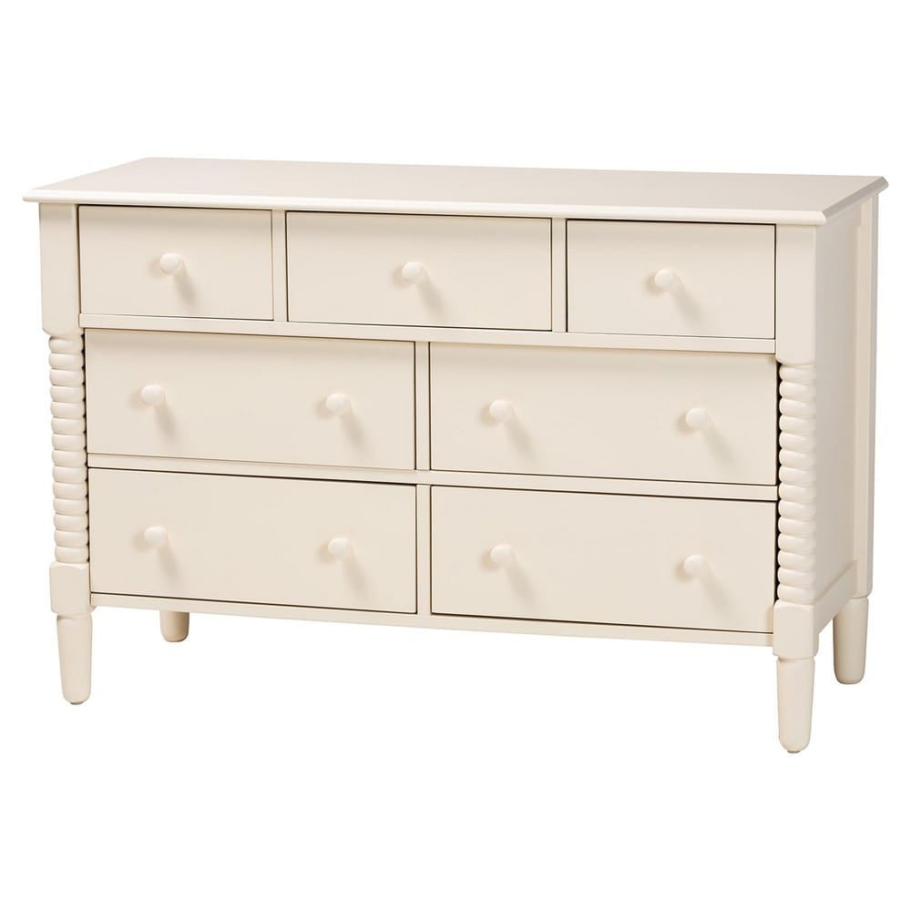 Baxton Studio - Braith King Bedroom Set in Ivory - Christina-Ivory-4PC King Bedroom Set view 5