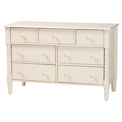 Baxton Studio - Braith King Bedroom Set in Ivory - Christina-Ivory-4PC King Bedroom Set view 5