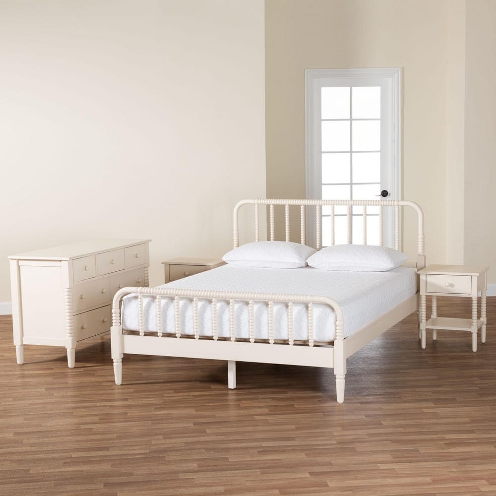 Baxton Studio - Braith King Bedroom Set in Ivory - Christina-Ivory-4PC King Bedroom Set view 11