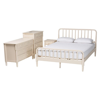 Baxton Studio - Braith King Bedroom Set in Ivory - SW8620-Ivory-4PC King Bedroom Set view 1