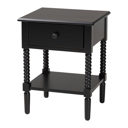 Baxton Studio - Braith Nightstand in Black - SW8000-88NS-Black-NS view 1